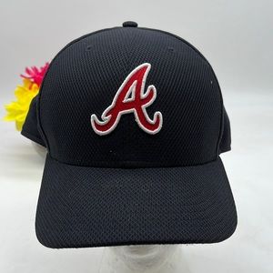 Atlanta Braves Black Baseball Hat with red logo HT3418B